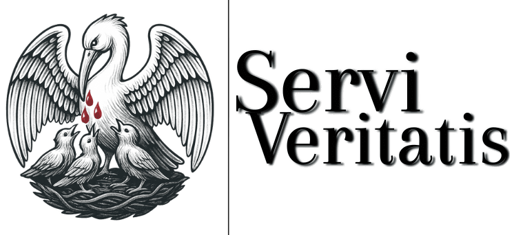 logo do Pelicano Eucarístico com o nome Servi Veritatis